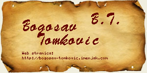 Bogosav Tomković vizit kartica